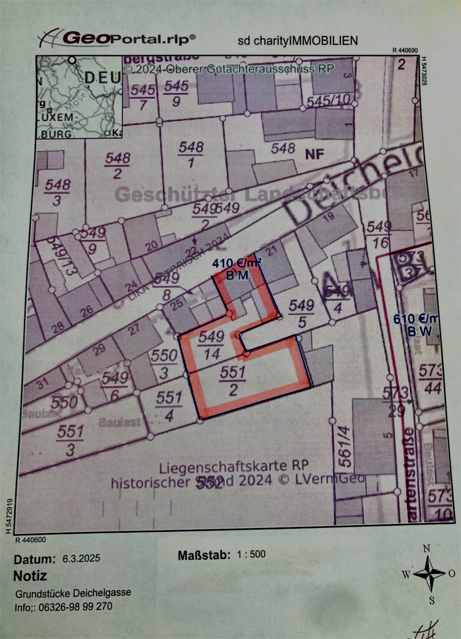 Lageplan Grundst�cke Einfamilienhaus Deidesheim