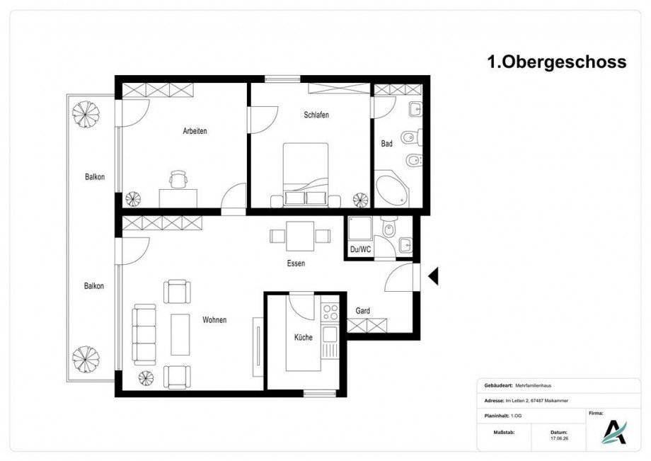 Grundriss Etagenwohnung Maikammer